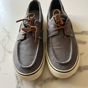 Sperry Since 1935 Mens STS23051 Canvas Top-Sider Casual Gray Boat Shoe Size 12